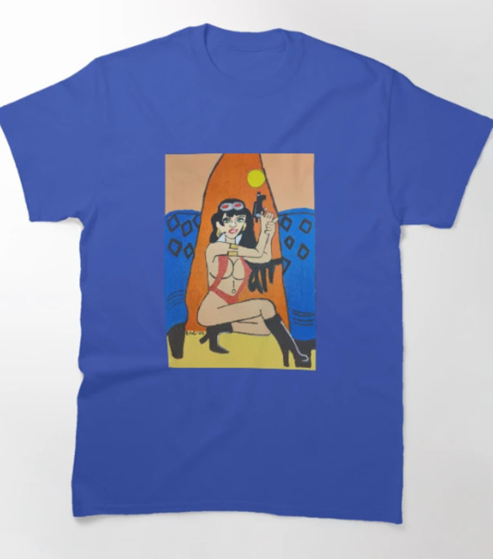 Vampirella Showdown Classic T Shirt Royal Blue